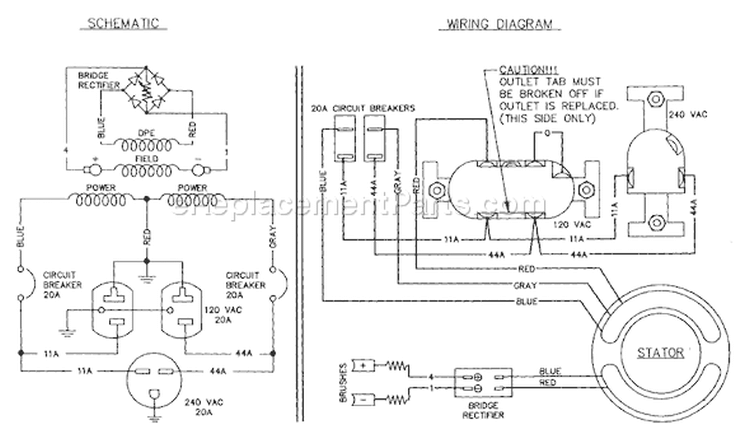 Page B Diagram and Parts List for 8972-3 S4001 Briggs and Stratton Generator